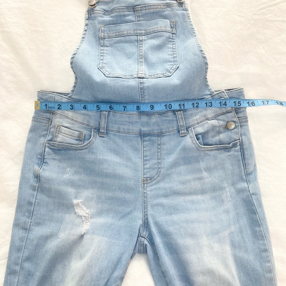 Wax Jeans Women's Juniors Ankle Length Skinny Leg Denim Overalls - Picture 14 of 15